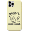 On Call Sleep Pending engraved silicone phone cover in Lemon Yellow
