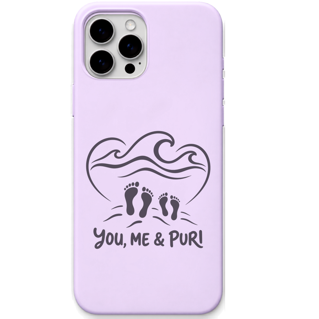 You Me & Puri engraved pastel silicone phone cover in Lavender