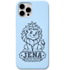 Jena Brave Heart Lion engraved pastel silicone phone cover in Sky Blue