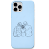 Spoilt With Love parents daughter line art engraved pastel silicone phone cover in Sky Blue
