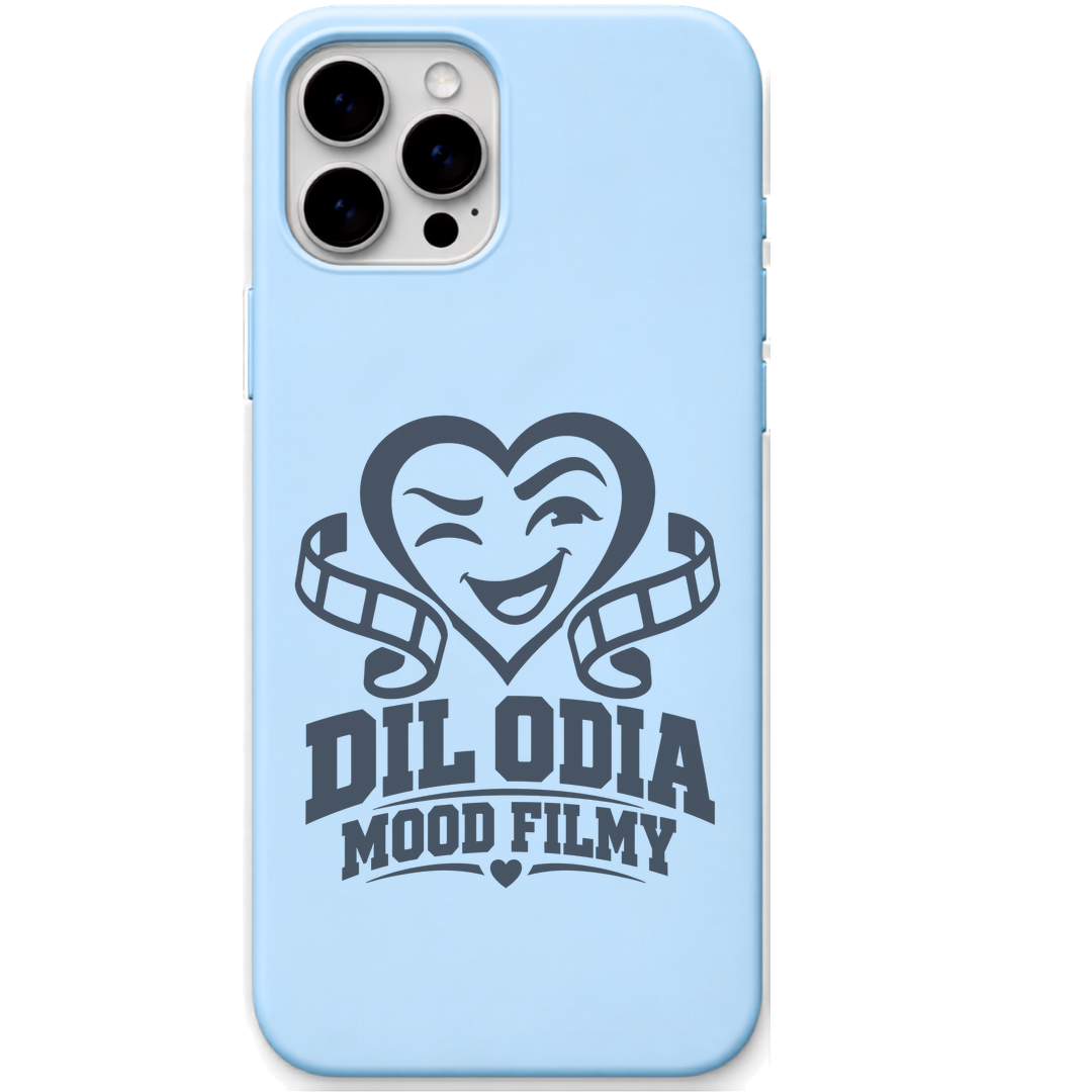 Dil Odia Mood Filmy engraved pastel silicone phone cover in Sky Blue