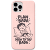 Plan Bada Nida Tathu Bada engraved pastel silicone phone cover in Blush Pink