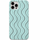 Flow State Wavy Lines all-over abstract wave pattern engraved silicone phone cover in Mint Green
