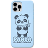 Panda Soft Heart engraved pastel silicone phone cover in Sky Blue