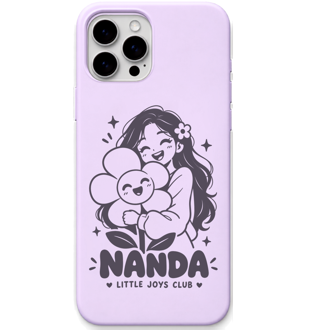 Nanda Little Joys Club engraved pastel silicone phone cover in Lavender