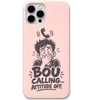 Bou Calling Attitude Off engraved pastel silicone phone cover in Blush Pink