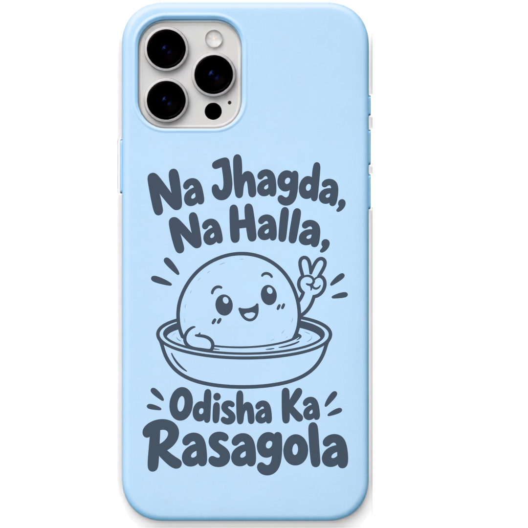 Na Jhagda Na Halla Odisha Rasagola engraved pastel silicone phone cover in Sky Blue