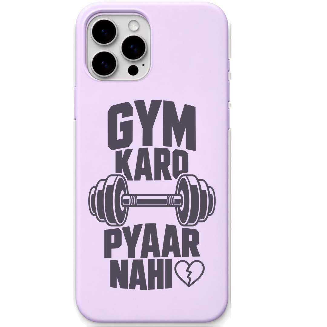 Gym Karo Pyaar Nahi gym lover meme engraved silicone phone cover in Lavender