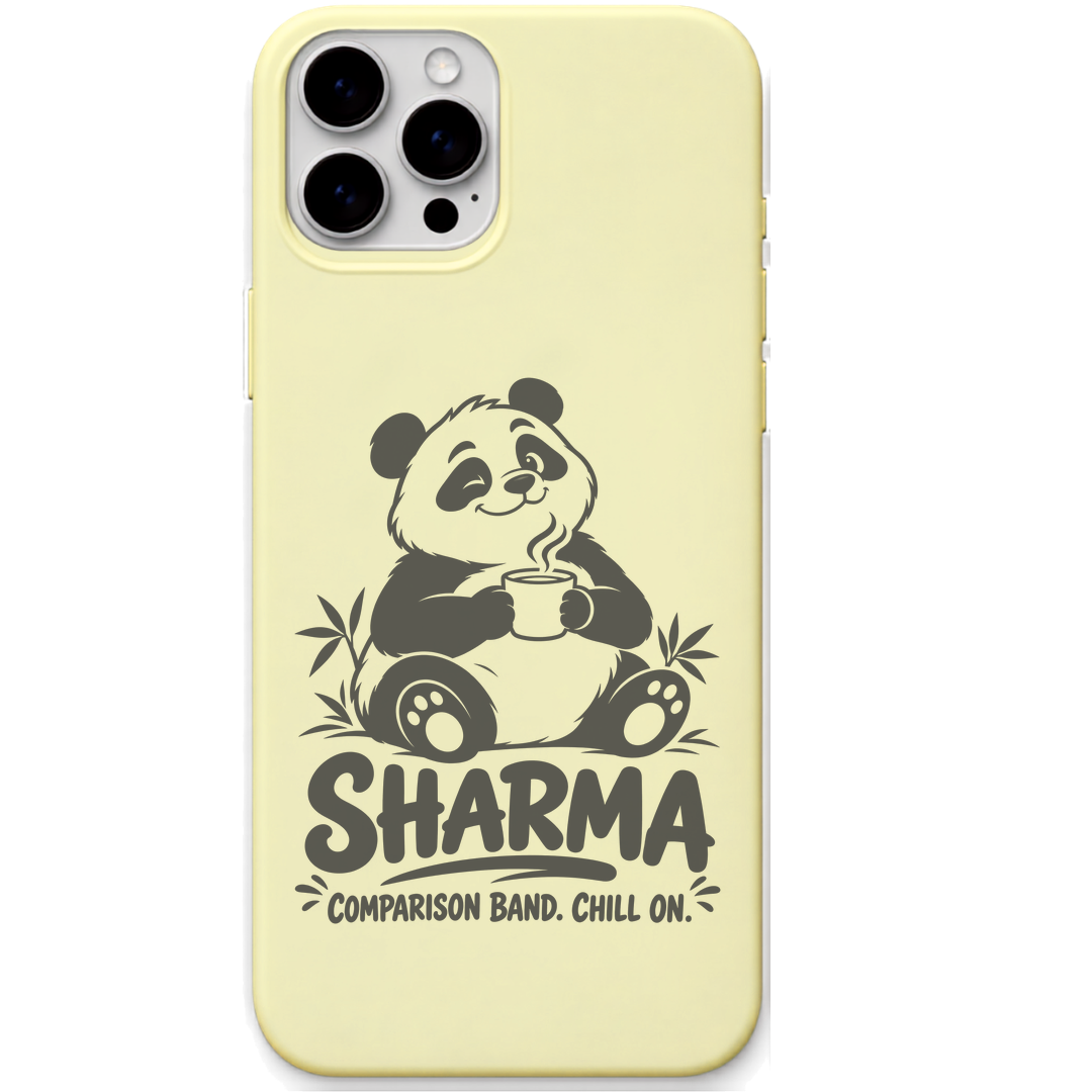 Sharma Comparison Band Chill On engraved silicone phone cover in Lemon Yellow