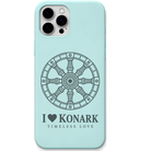 Konark Timeless Love engraved pastel silicone phone cover in Mint Green