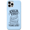 Khaja First Plans Later engraved pastel silicone phone cover in Sky Blue