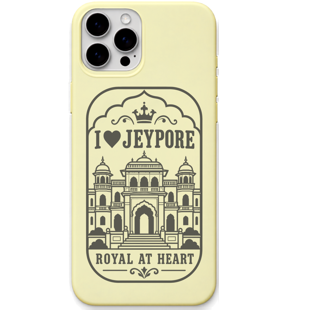 Jeypore Royal at Heart engraved pastel silicone phone cover in Lemon Yellow