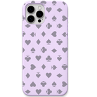 Card Suit Shuffle engraved silicone phone cover in Lavender