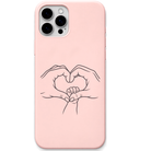 Our Little World hands baby feet heart art engraved pastel silicone phone cover in Blush Pink