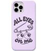 All Eyes On Me Safety Pin cute eye wordplay engraved silicone phone cover in Lavender