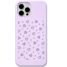 Airy Minimal Hearts minimal heart pattern engraved pastel silicone phone cover in Lavender