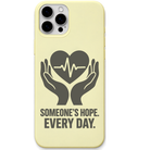 Someone’s Hope Every Day engraved silicone phone cover in Lemon Yellow