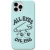All Eyes On Me Safety Pin cute eye wordplay engraved silicone phone cover in Mint Green