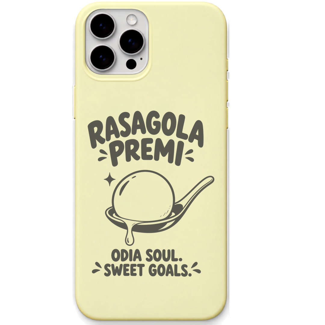 Rasagola Premi engraved pastel silicone phone cover in Lemon Yellow