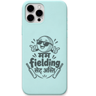 Meri Fielding Set Hai cricket wordplay meme engraved silicone phone cover in Mint Green