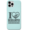 I Love Berhampur engraved pastel silicone phone cover in Mint Green