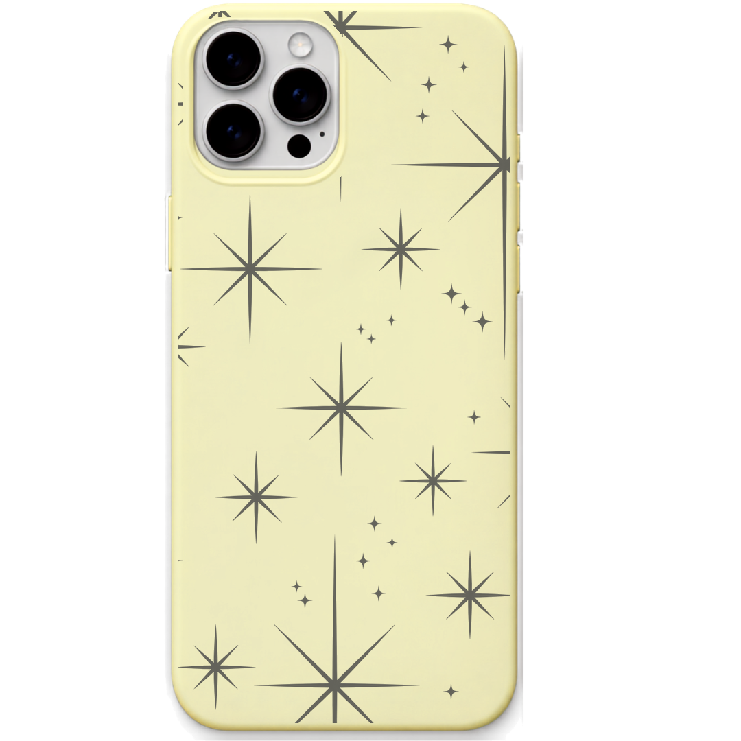 Starlight Sparkle engraved silicone phone cover in Lemon Yellow