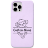 Cheeky Monkey baby monkey custom name engraved pastel silicone phone cover in Lavender