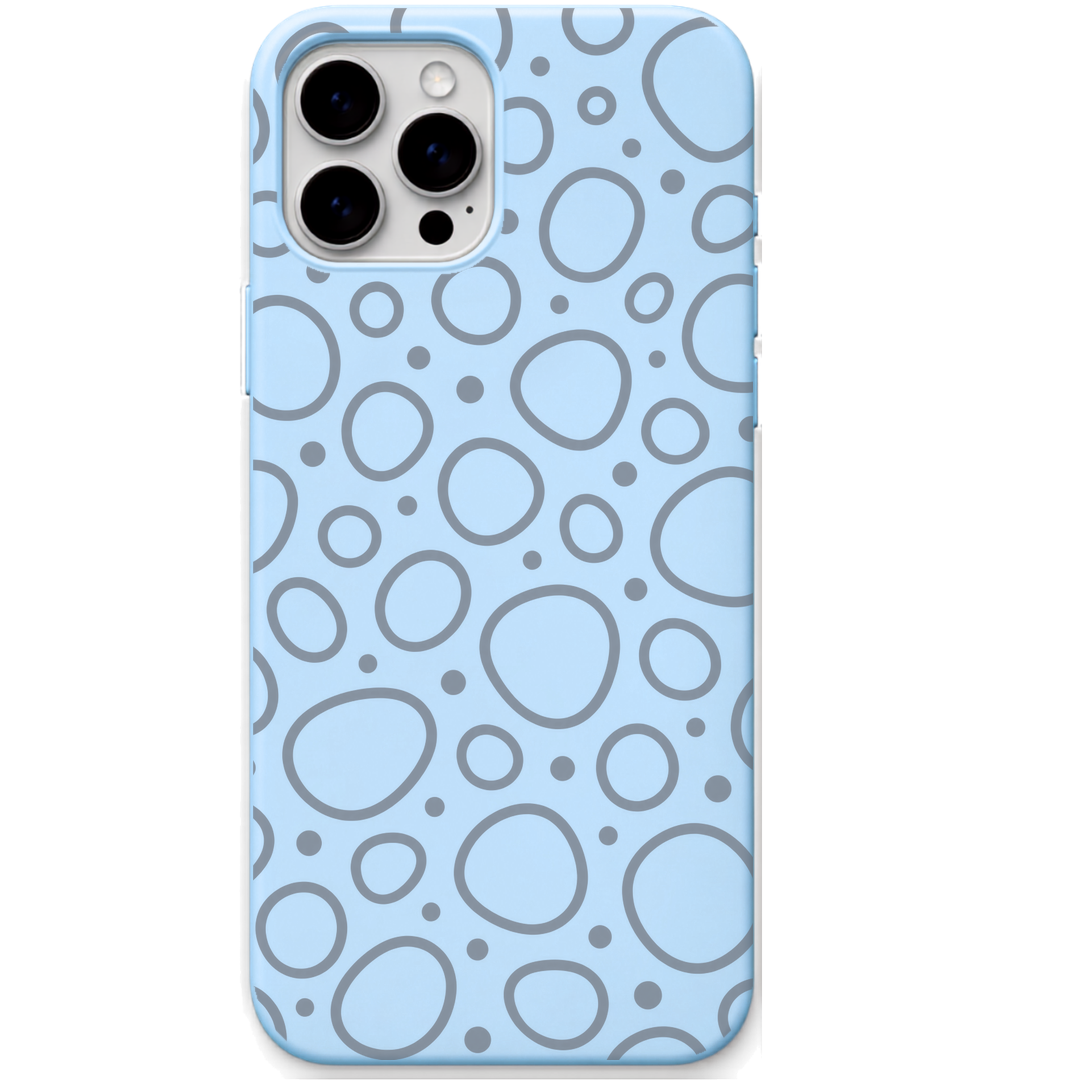 Orbit Mood engraved silicone phone cover in Sky Blue