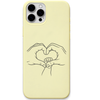 Our Little World hands baby feet heart art engraved pastel silicone phone cover in Lemon Yellow