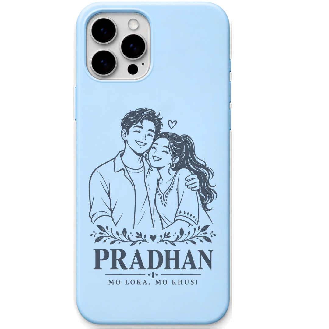 Pradhan Mo Loka engraved pastel silicone phone cover in Sky Blue
