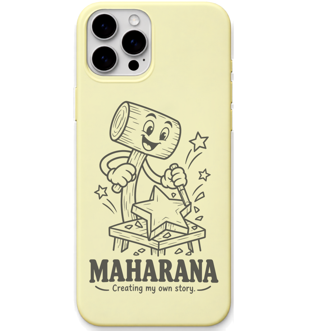 Maharana Creating My Own Story engraved pastel silicone phone cover in Lemon Yellow