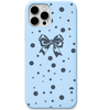 Statement Bow engraved silicone phone cover in Sky Blue