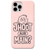 Jhoot Aur Main funny innocent face meme engraved silicone phone cover in Blush Pink