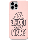 Jhoot Aur Main funny innocent face meme engraved silicone phone cover in Blush Pink