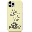 Toh Mai Naachu funny dancing meme engraved silicone phone cover in Lemon Yellow
