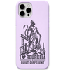 Rourkela Built Different engraved pastel silicone phone cover in Lavender