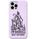 Rourkela Built Different engraved pastel silicone phone cover in Lavender