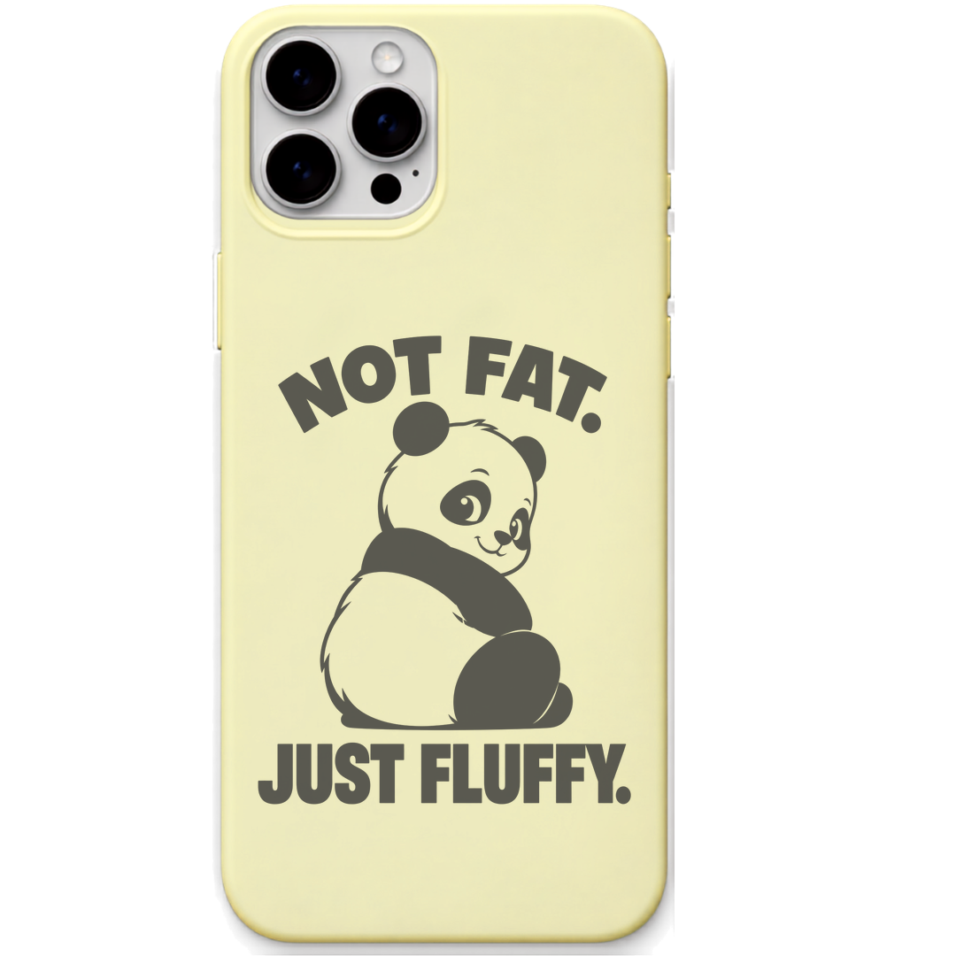 Fluffy Obviously Panda funny fluffy panda quote engraved pastel silicone phone cover in Lemon Yellow