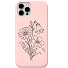 Wildflower Energy wildflower bouquet engraved pastel silicone phone cover in Blush Pink