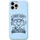 First Pakhala Then Talk engraved pastel silicone phone cover in Sky Blue