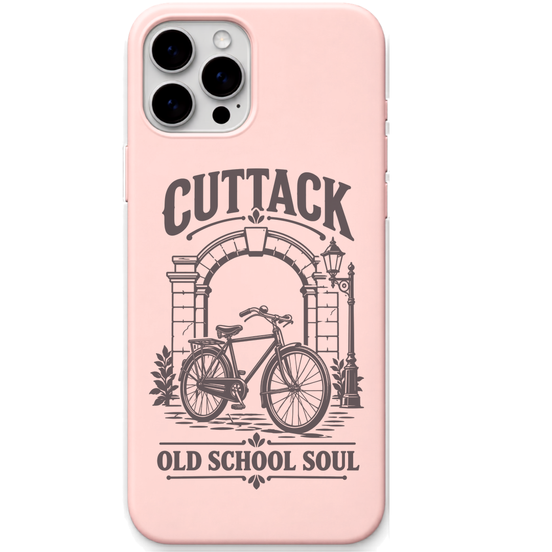 Cuttack Old School Soul engraved pastel silicone phone cover in Blush Pink