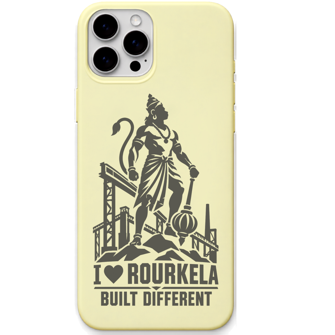 Rourkela Built Different engraved pastel silicone phone cover in Lemon Yellow