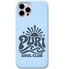 Puri Soul Club engraved pastel silicone phone cover in Sky Blue