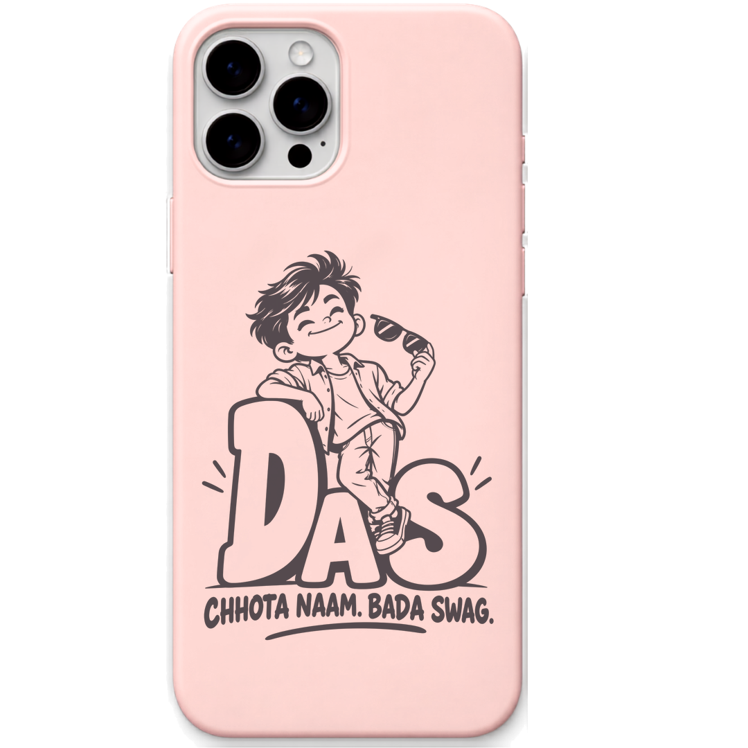 Das Chhota Naam Bada Swag engraved pastel silicone phone cover in Blush Pink