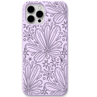 Cosmic Bloom engraved silicone phone cover in Lavender
