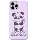 Panda Soft Heart engraved pastel silicone phone cover in Lavender
