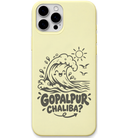 Gopalpur Chaliba engraved pastel silicone phone cover in Lemon Yellow