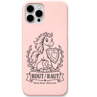 Rout Raut Brave Heart Kind Soul engraved pastel silicone phone cover in Blush Pink