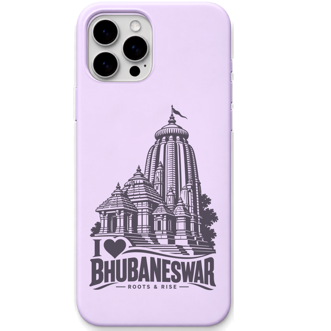 Bhubaneswar Roots & Rise engraved pastel silicone phone cover in Lavender