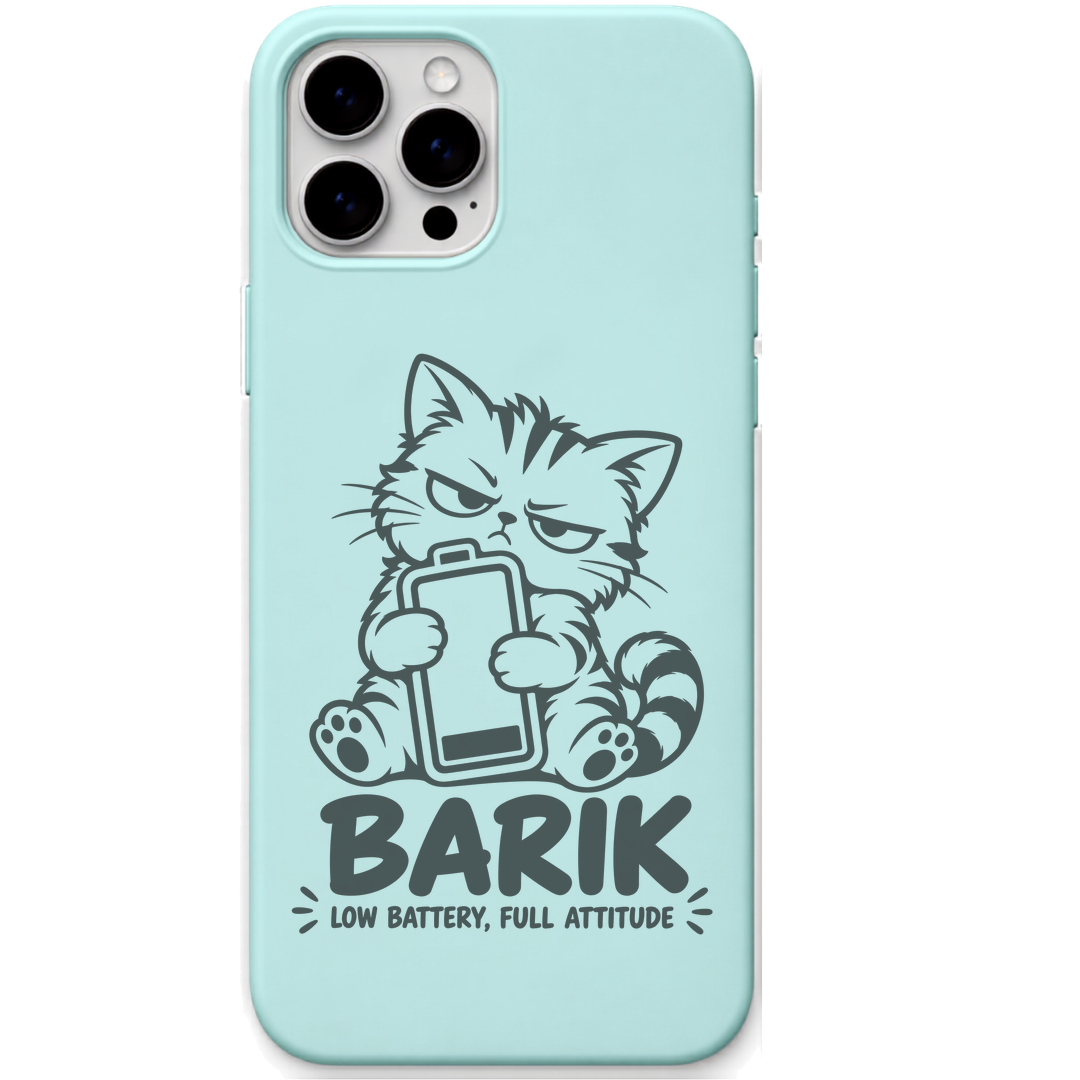 Barik Low Battery Full Attitude engraved pastel silicone phone cover in Mint Green